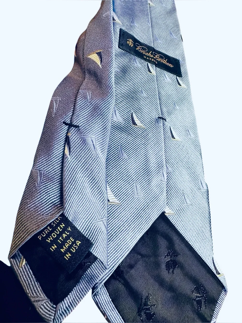Lot of 3 BROOKS BROTHERS MAKERS Silk Necktie Ties Stripes Texture Blue New